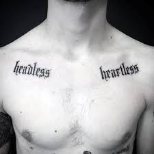 The sketch style tattoos are simple in design but look great. 50 Old English Tattoos For Men Retro Font Ink Design Ideas
