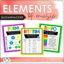 elements of music anchor charts boomwhacker