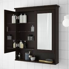 Steel, pigmented epoxy/polyester powder coatingglass panels: Hemnes Mirror Cabinet With 2 Doors Black Brown Stain 32 5 8x6 1 4x38 5 8 Ikea