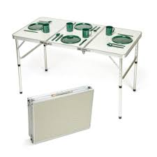 Trademark Innovations Portable Adjustable Lightweight Aluminum Folding Table Aluminum Folding Table Lightweight Folding Table Folding Table