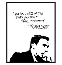 Favorite add to michael scott and holly, the office tv show quote mirandalmcnulty. Michael Scott Poster The Office Merch Wayne Gretzky Quote 8x10 Typography Wall Art Poster Picture Print For Home Decor Room Decoration Funny Gift You Miss 100 Of