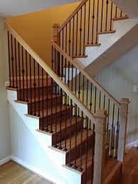 Shop wrought iron spindles for metal railings at cheap discount prices. Stair Railings With Black Wrought Iron Balusters And Oak Boxed Type Newel Posts Indoor Stair Railing Wrought Iron Stair Railing Stair Railing Design