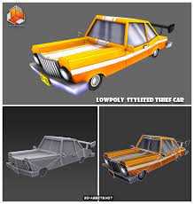 Free Download Low Poly Stylized Thief Car 3d Model Carros