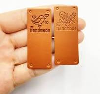 50 Pieces PU Leather Label Handmade Tag Label Handmade Tags Button with  Holes Embossed Tag Embellishment Knit DIY for Jeans Bags Shoes Hat Crafts,  ...