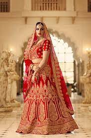 Red Satin And Silk Lehenga With Silk Choli Dmv12029 Redlehenga Weddingleheng Latest Bridal Lehenga Designer Bridal Lehenga Choli Bridal Lehenga Collection