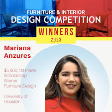 Congratulations to Ilse 'Mariana Anzures' Puga @anzures.design of  University of Houston @uhcoad who is the $5,000 1st Place winner of our  annual Furniture Design Competition! Her university @universityofhouston  also wins a $1000