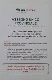 La nuova irpef arriverà poi per. Patronato Inas Cisl Assegno Unico Provinciale Per Il 2019 Fnp Cisl Trentino