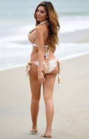 Farrah Abraham Shows Off New Breasts in a Fur Bikini on the Beach