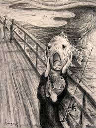 The Scream Funny Fish Pencil Parody Edvard Munch Drawing Etsy Art Parody Art Art Drawings