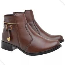 Botas Femininas Casual Coturno Couro Sintético Kit 2 Pares