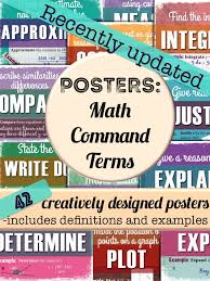 Math Command Term Posters A Great Way To Brighten Up Your Classroom And Help Students Interpret Questions Math Word Poster Student Learning