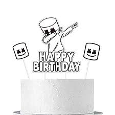 Nick cannon wasn't about lose this wildstyle to marshmello, so justina valentine picked up the jabs roasting marshmello like this. Dj Mask Birthday Cake Topper For Marshmallow Amazon In Toys Games