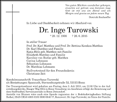 Turowski proceeded to leave the 4 chief keenan was the chief who issued lt. Traueranzeigen Von Inge Turowski Ga Trauer De