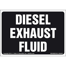 Protects from any damage to label. Diesel Exhaust Fluid Label