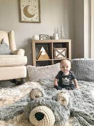 Small Grey Grizzly Bear Rug Woodland Nursery Etsy Nursery Baby Room Baby Boy Rooms Bear Rug