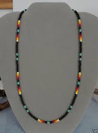 Black Bead Necklace Mens Turquoise Blk Beaded Necklace Mens Wom Native American Beaded Jewelry Beaded Necklace Seed Bead Jewelry
