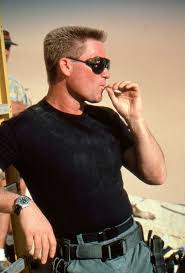 Kurt Russell Taking A Smoke Break On The Set Of Stargate Stargate Kurt Russell Movie Scenes