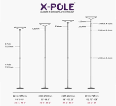 ceiling height and extension chart for x pole pole dance