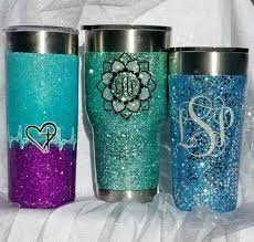 How do you figure out the price of a tumbler made with just paint and vinyl, a tumbler made with extra fine glitter, one made with chunky glitter and one with both glitters and a tumbler made with paint, glitter and vinyl. Glitter Tumbler Diy Tutorial Of The Entire Process From Start To Finish Leap Of Faith Crafting