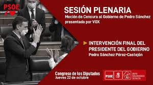 La primera la presentó el psoe en 1980. Intervencion Final De Pedro Sanchez En La Mocion De Censura De Vox Youtube