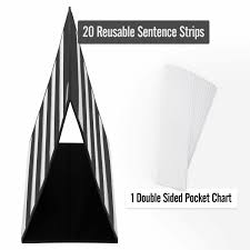 Double Sided Tabletop Pocket Chart With 20 Dry Erase Cards Classroom And Office