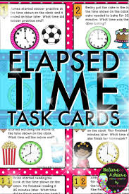 This Set Also Available In A Bundle Telling Time Bundle Of 5 Sets Of Task Cards Word Problems Task Cards Elapsed Time Word Problems Time Word Problems