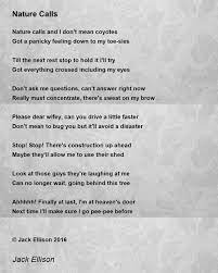 Nature Calls - Nature Calls Poem by Jack Ellison