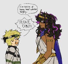 kurocrow, evbo, seawattgaming, minecraft youtube, parkour civilization,  gold armlet, commentary, english commentary, 2girls, ancient egyptian  clothes, backless dress, backless outfit, black hair, blonde hair, blue  cape, blue eyeshadow, bracer, cape ...