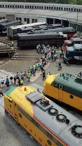 Here S A Shot From Above As The Engines Are Being Turned In Preparation For The Grand Introduction At The Streamliners Event Train Train Pictures Train Travel