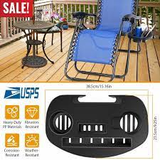 2pcs zero gravity cup holder clip on table chair side tray for pool beach camping garden fishing outdoor activities. Zero Gravity Chair Side Table Cup Holder Tray Clip For Garden Beach Lounge Chair Ebay