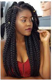 Jumbo Crochet Braids With Triangle Parting Box Braids Hairstyles For Black Women Box Braids Hairstyles Braided Hairstyles
