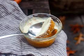 baked pumpkin and sour cream puddings 