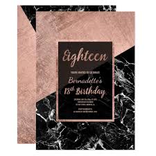 Black And Gold 21st Birthday Invitations Modern Faux Rose Gold Black Marble 18th Birthday Invitation Zazzle Com 21st Birthday Invitations Rose Gold Invitations Rose Gold Foil Invitations