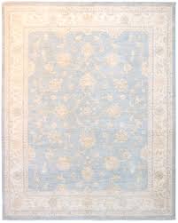 Light blue, cream, navy blue, terracotta. Chobi Wool 8x10 Ivory Light Blue Area Rug Turco Persian