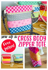 Sew Up A Cross Body Zipper Tote Free Pattern Sewcanshe Free Sewing Patterns And Tutorials Sewing Patterns Free Easy Sewing Patterns Sewing