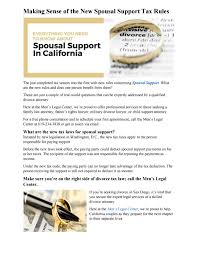 Making Sense Of The New Spousal Support Tax Rules By Alan