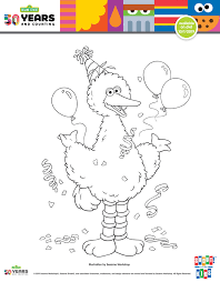 The smiling face of ernie. Free Printable Big Bird Birthday Coloring Page Mama Likes This