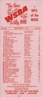 Wsba Pennsylvania Sept 1961 In 2019 Music Charts