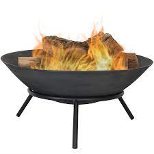 Sunnydaze Decor 22 In W Silver Cast Iron Wood Burning Fire Pit In The Wood Burning Fire Pits Department At Lowes Com
