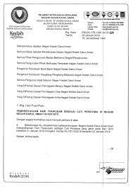 Tarikh berikut mungkin diubah suai. Makluman Rasmi Kerajaan Negeri Kedah Darul Aman Facebook