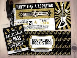 Rock Star Concert Ticket Birthday Party Invitation Music Etsy Rock Star Party Rock Star Birthday Party Invitations Printable