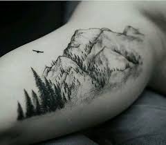 Mountains Forest Tattoo Landscape Tattoo Forest Tattoos Hiking Tattoo