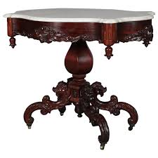 Antique High Victorian Deeply Carved Rosewood And Marble Turtle Top Table For Sale At 1stdibs With Images Table Wood Console Table Antiques