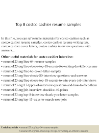top 8 costco cashier resume samples