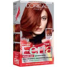It is also completely vegan friendly and ppd free, so you can use it safe in the knowledge that nothing bad is going in to your hair. L Oreal Paris Feria Permanent Hair Color R68 Ruby Rush Rich Auburn True Red Shop Hair Color At H E B