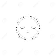 Download Cute Kid S Face With Closed Eyes Hand Drawn Vector Circle Logo Royalty Free Cliparts Vectors And Stock Illustration Image 114214578
