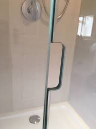 This is a tub and shower door roller assembly used on frameless glass shower doors. Shower Polished Edge Cutout Pull Handle Shower Door Handles Glass Shower Door Handles Shower Hardware