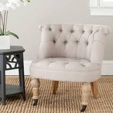 Here, you can find stylish accent chairs that cost less than you thought possible. Safavieh Carlin Taupe Linen Tufted Accent Chair Mcr4711b The Home Depot