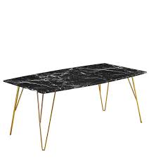 Tirso Coffee Table Black Marble Effect Table With Gold Painted Legs I love how they look with gold hairpin legs, but they can also be stunning with silver chrome legs.