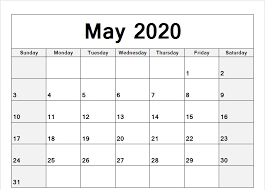 2021 blank and printable pdf calendar. May 2020 Calendar Word Free Printable Calendar Templates Monthly Calendar Template Calendar Template